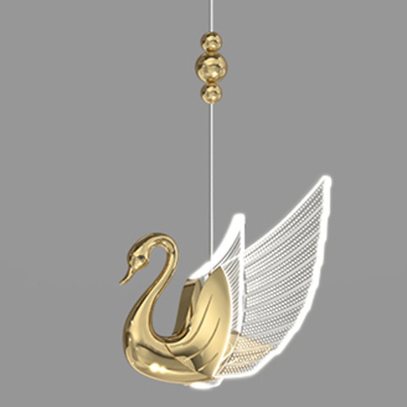 Swan Shape 1 Head plafond Pendant lampe Postmodern Metal Metal Plafond Light for Dinning Room Bedroom