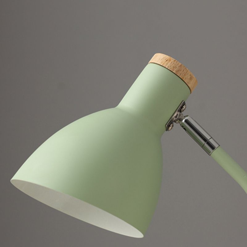 Macaron Simplicity Cone Table Lamp Metallic Nightstand Lamp for Bedroom