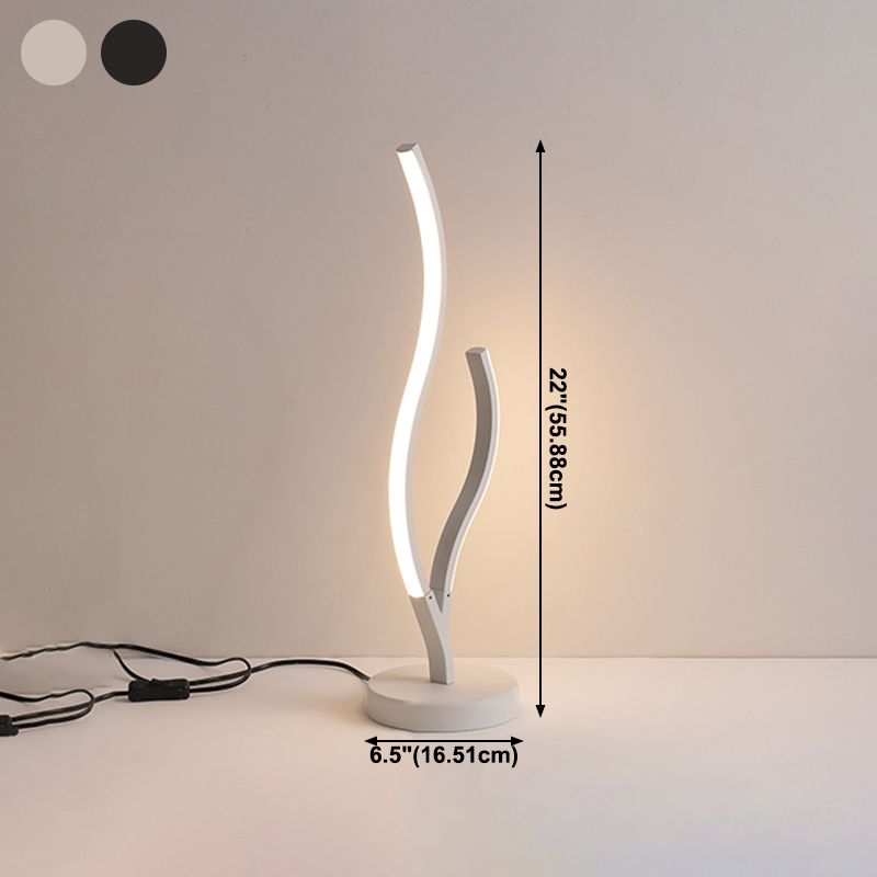 Linear Table Lamps Contemporary Metal Night Table Lamps with Acrylic Shade for Study Room