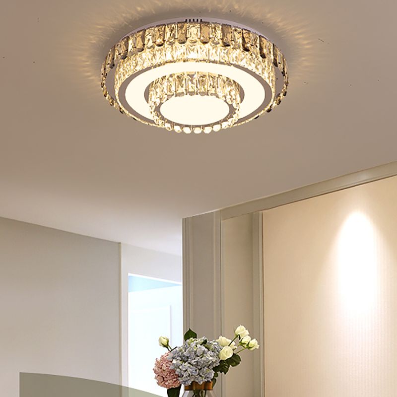 Lampade da incasso in metallo Lampade moderne da soffitto per camera da letto con paralume in cristallo