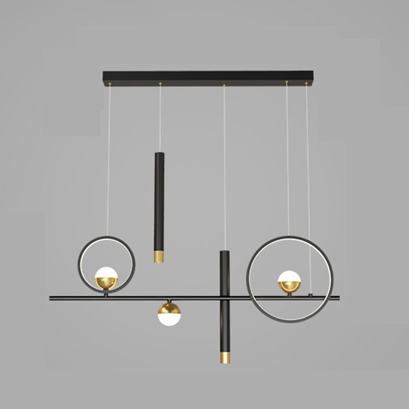 New Modern Black Iron LED Island Lighting Linear Chandelier Lighting for Dining Room