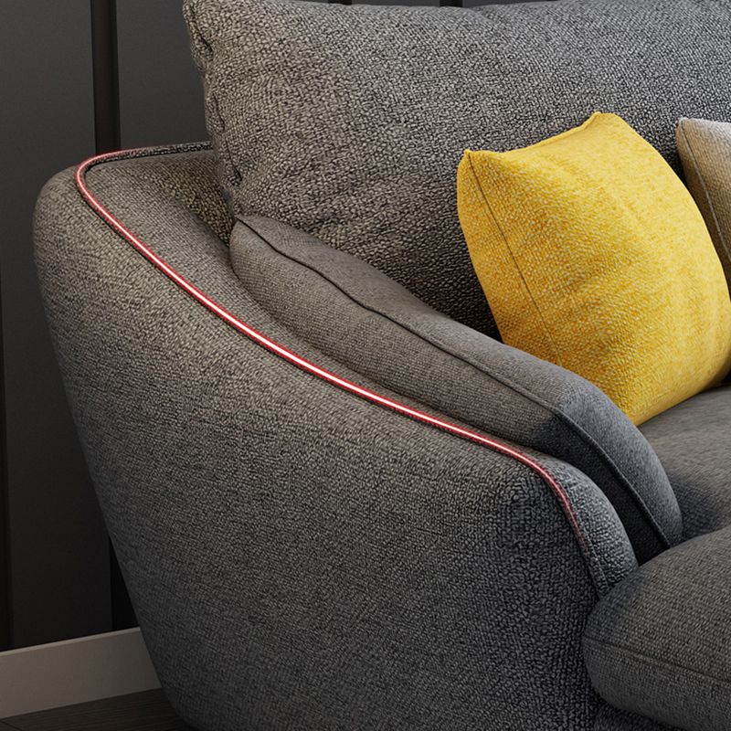 30.7 " H Grey Cotton Blend Flared Arm Sofa & Chaise for Living Room