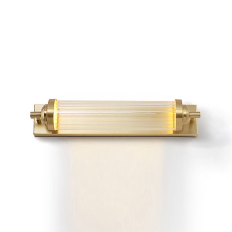 Metal Half Cylinder Wall Sconce Modern Style 1 Light Mirror Wall Lighting Fixture in Gold