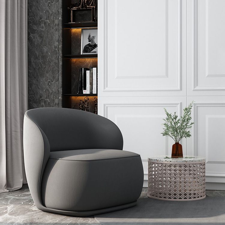 Fixed Back Round Accent Chair Solid Color Modern Lounge Chair