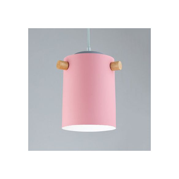 Bonbonfarbene zylindrische Suspension Licht Ein leichtes Macaron Aluminium Blau/Grün/Rosa/Weiß/Gelb Anhänger Licht für Korridor