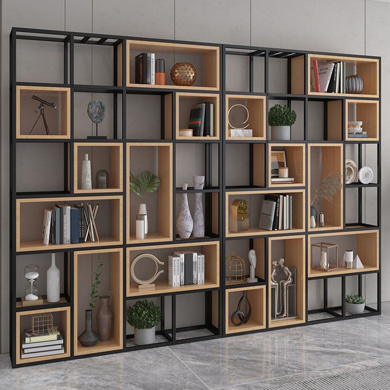 Geometric Shelf Bookcase Contemporary Metal Bookcase for Office