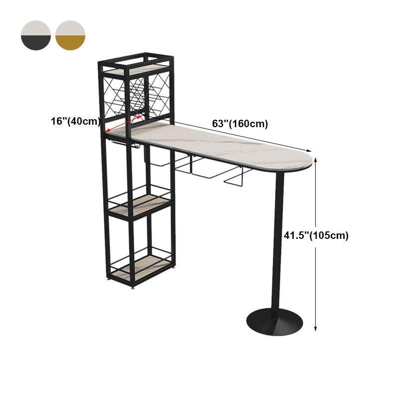 Modern Stone Storage Dining Table Double Pedestal Indoor Patio Bar Table