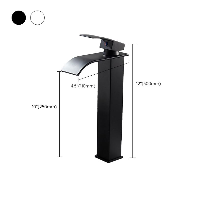 Waterfall Spout Vessel Sink Faucet Single Handle Square Faucet