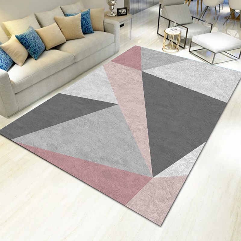 Novelty 3D Printing Geometric Rug Multi Colored Modern Rug Polyester Stain Resistant Non-Slip Machine Washable Rug for Room
