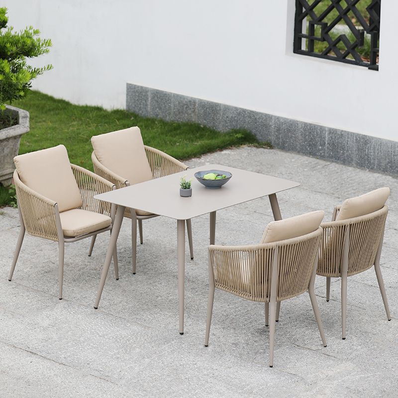 Boho Metal Dining Table Set 1/3/5/7 Pieces Patio Dining Table Set