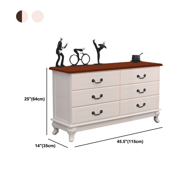 Modern Style White Wooden Chest Bedside Storage Chest with Multi Drawers