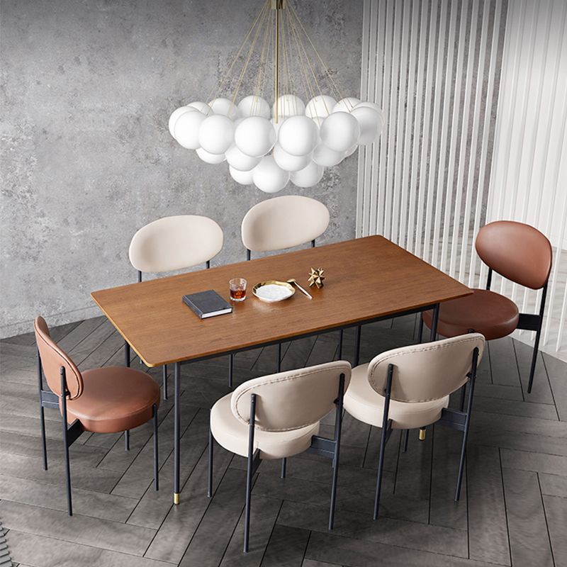 Industrial Armless Dining Chairs Open Back Dining Side Chair