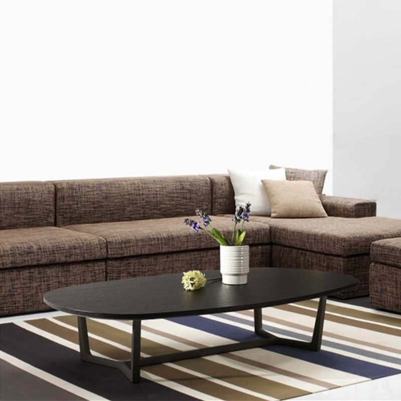 Contemporary Trestle Coffee Table Solid Wood Coffee Cocktail Table