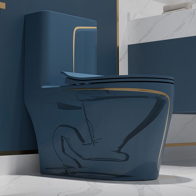 One-Piece Flush Toilet Floor Mount Traditional Toilet with Slow Close Seat