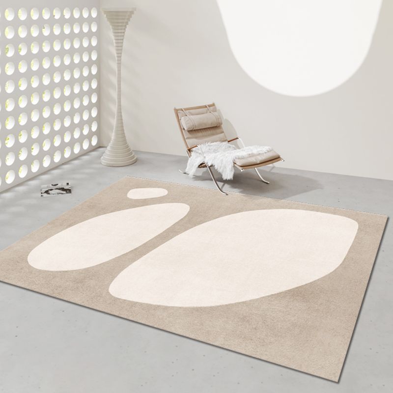 Brown Tone Home Decor Carpet Simplicity Abstract Color Block Area Rug Polyester with Easy Care Rug