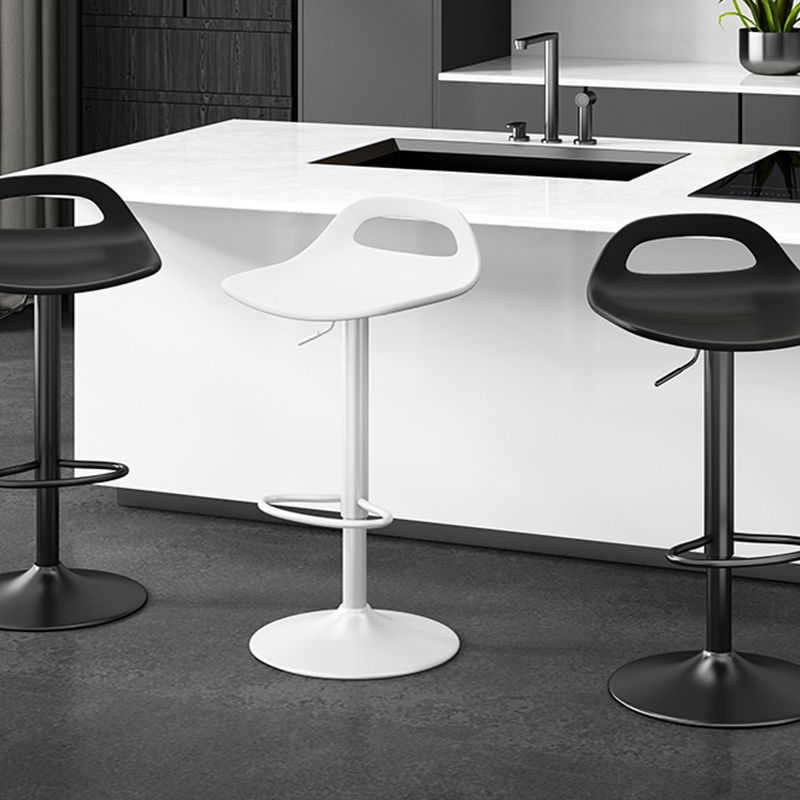 Modern Adjustable Height Swivel Low Back Bar Stool with Footrest