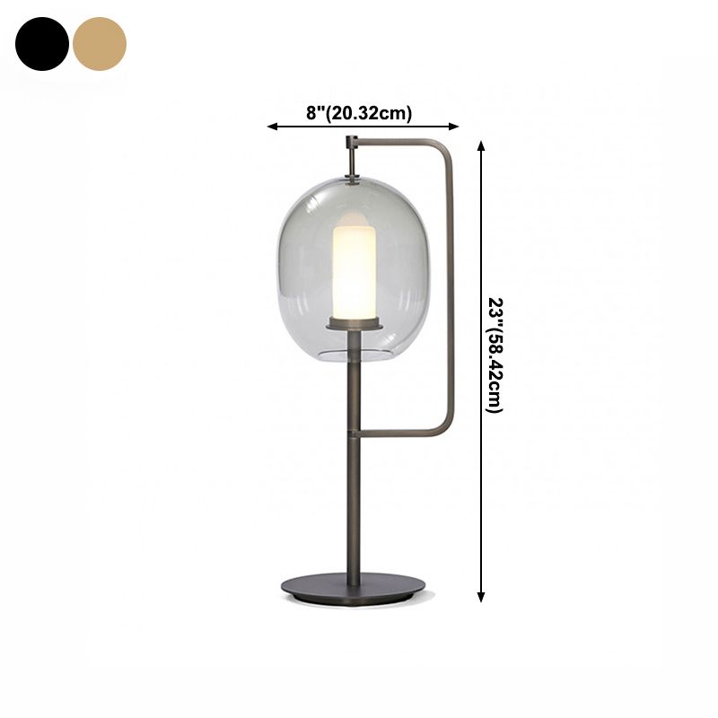 Glotte de lampe de table de dôme de style contemporain 1 lumière de table légère