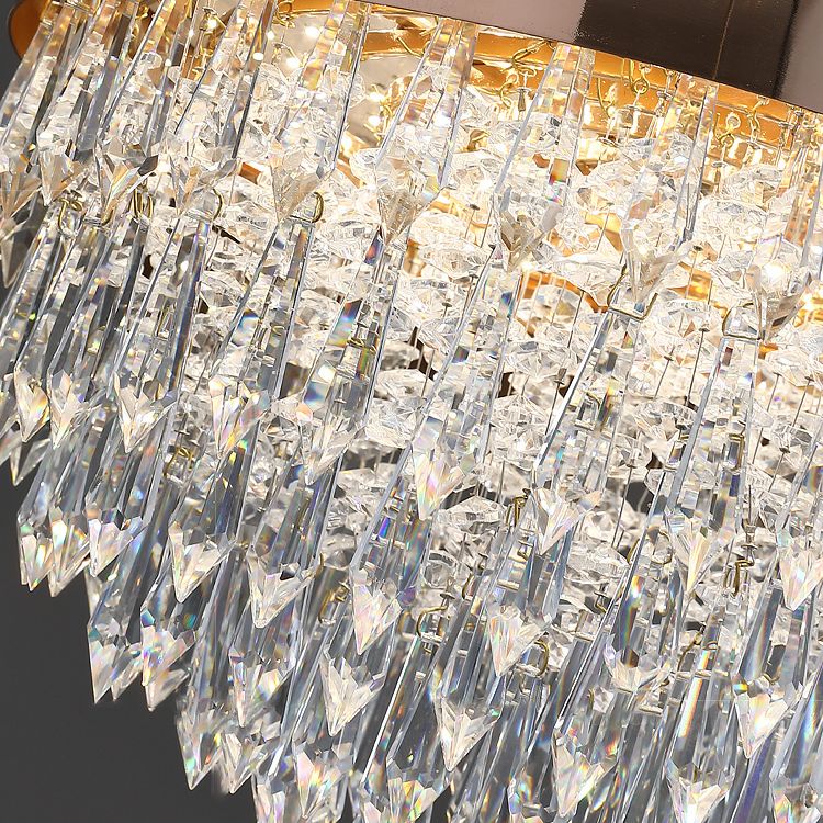Gold Finish Globe Chandelier Modern Stylish LED Crystal Hanging Light in 3 Color Light