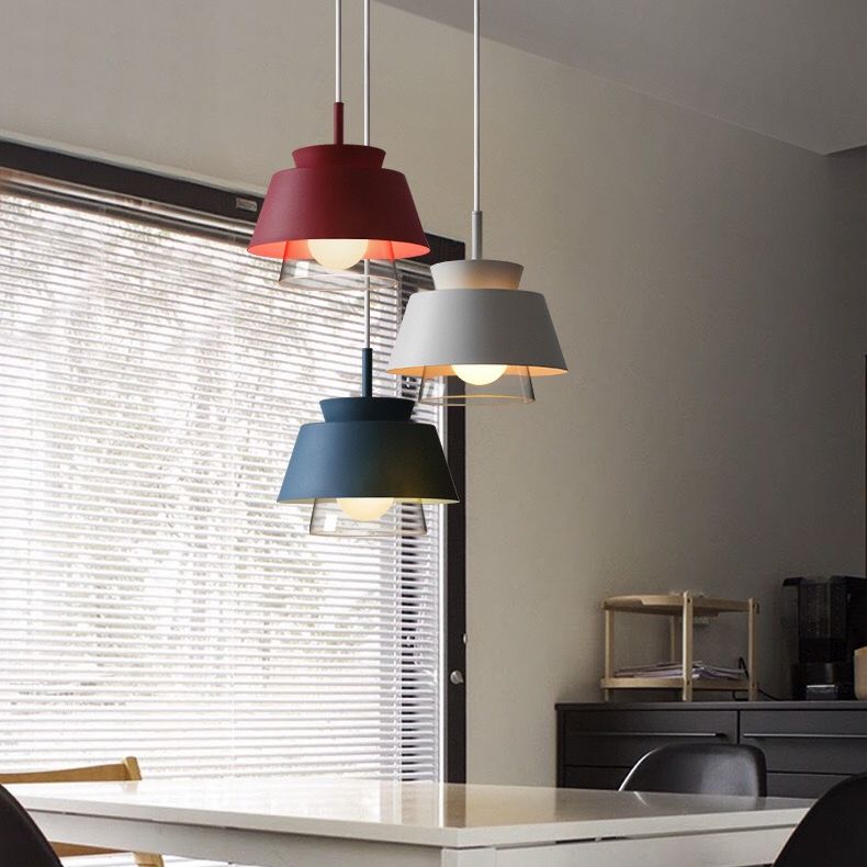 Modern Upside Down Trifle Pendant Light Metal Macarons 1-Light Pendant Lighting for Dining Room Table