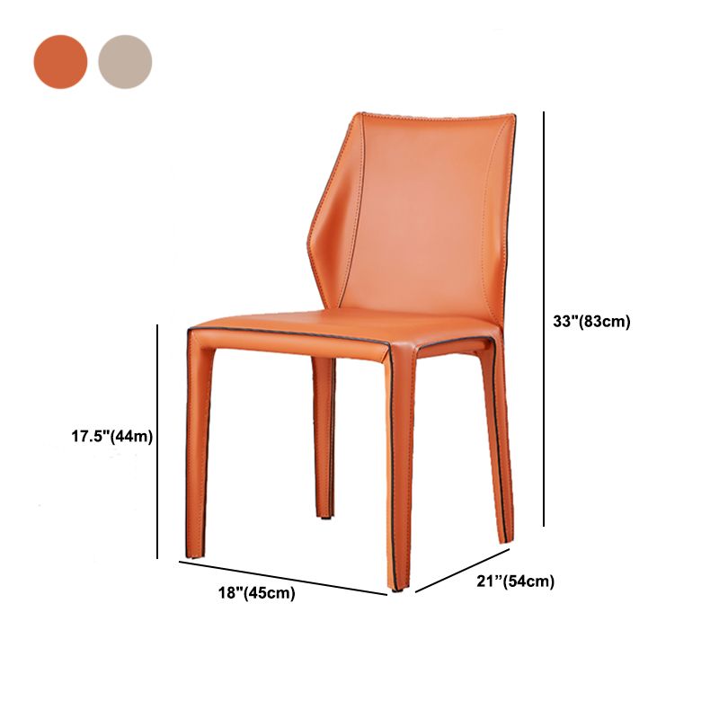 Modern Style Dining Chairs Armless Dining Chairs with Metal Legs for Kitchen
