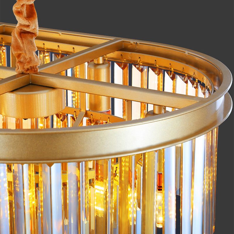 Linear Indoor Island Lighting in Modern Style Crystal Pendant Lighting