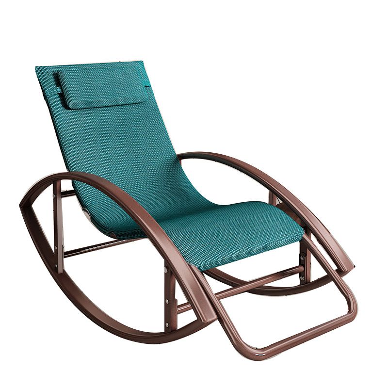 Contemporary Rocker Chair Metal Frame Water Resistant Fabric Rocker Chair with Pillow
