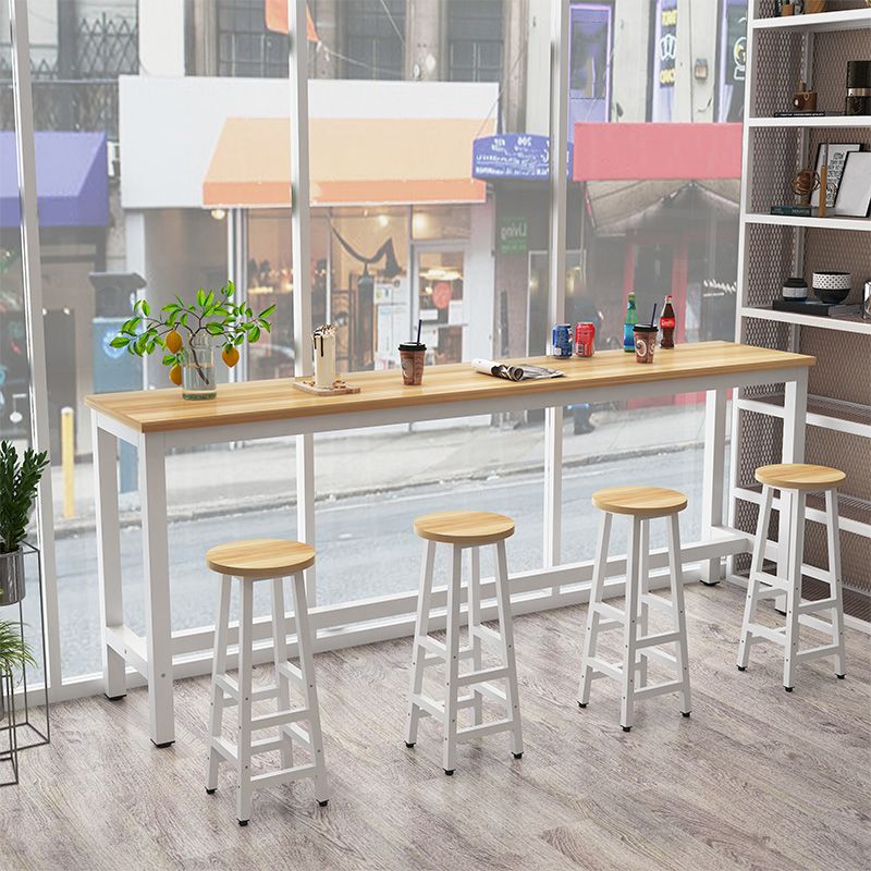 Modern Style 1/4/5 Pieces Wood Rectangular Bar Table Set for Dining Room