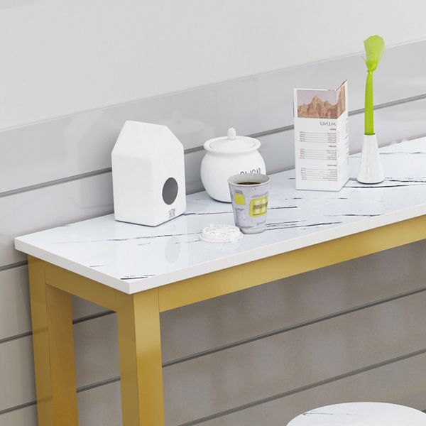 Manufactured Wood Rectangle Pub Table with Metal Frame for Living Room