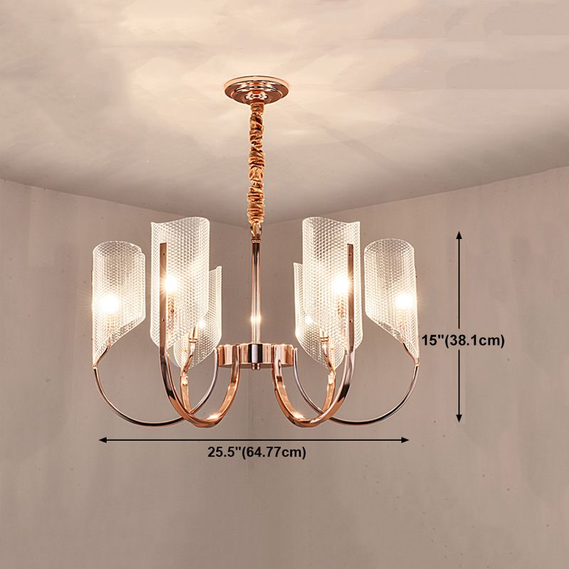 Postmodern Metal Acrylic Chandelier Lighting Fixtures Gold Hanging Chandelier