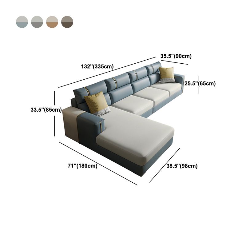 Contemporary L-Shape Sectional with Chaise and Recessed Arms