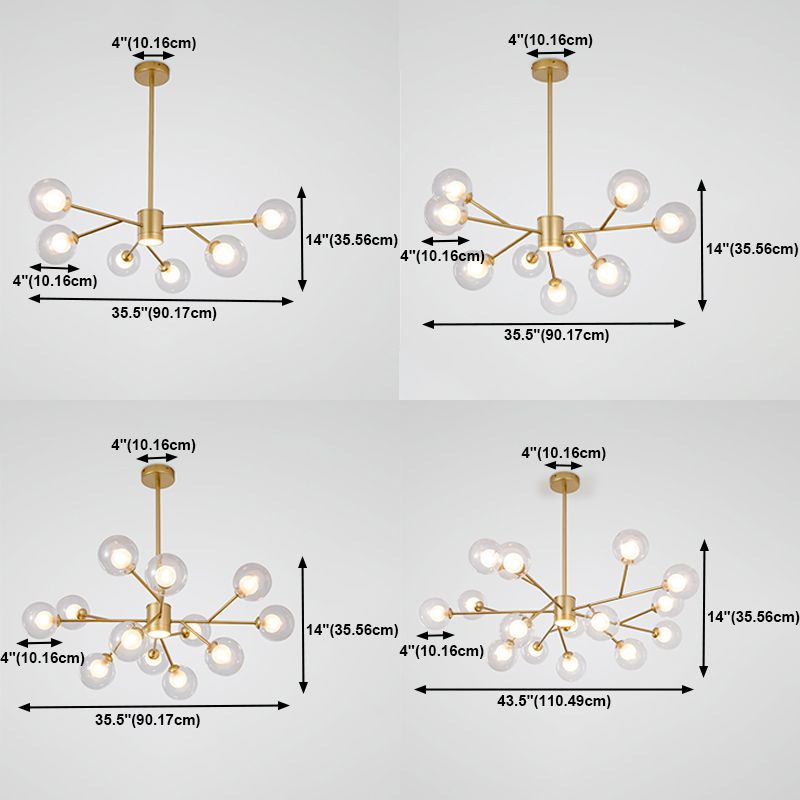 Accesorios de iluminación de lámpara de vidrio de lámpara de araña de araña contemporánea