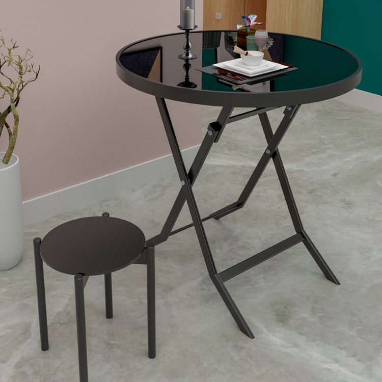 Mesa de comedor de estilo moderno Vidrsts Use para el hogar con marco negro