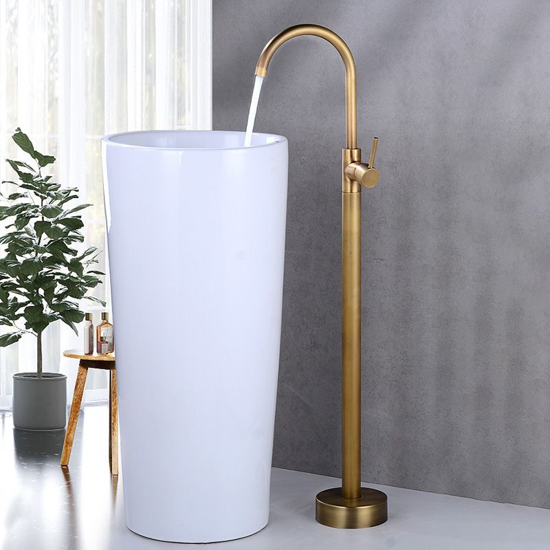 Modern 1-Handle Freestanding Faucet Floor Mounted Freestanding Bathtub Faucet