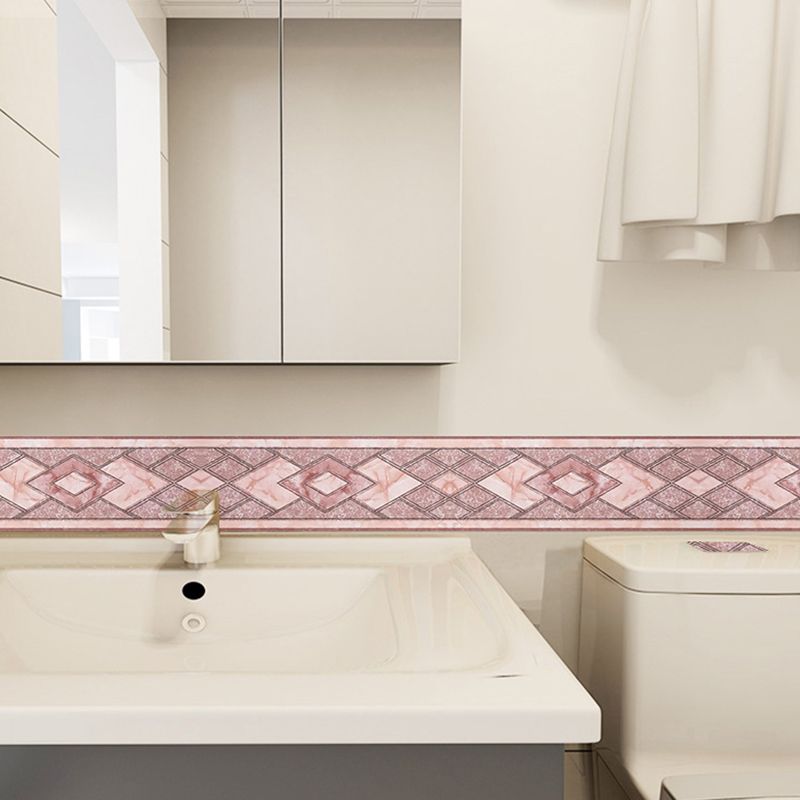 Self-Adhesive Grey Marble Wallpaper Border Diamond Pattern Modern Temporary Wall Decor