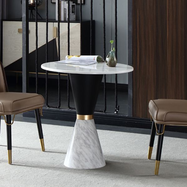 Metal Traditional Luxury Round Table Marble Top Indoor Table with Pedestal