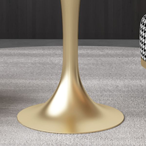 Luxury Sintered Stone Top Dining Table Round Table with Gold Metal Pedestal