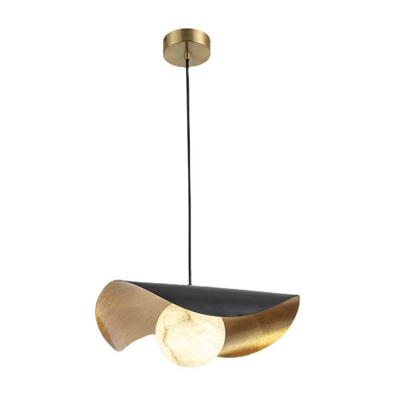Contemporary Pendant Light 1-Light Hanging Ceiling Light Black for Bedroom