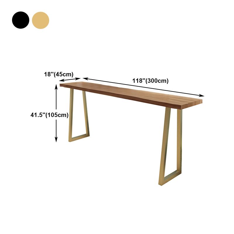 Solid Wood Bar Table Traditional Luxury Bar Table Rectangle with Sled Base