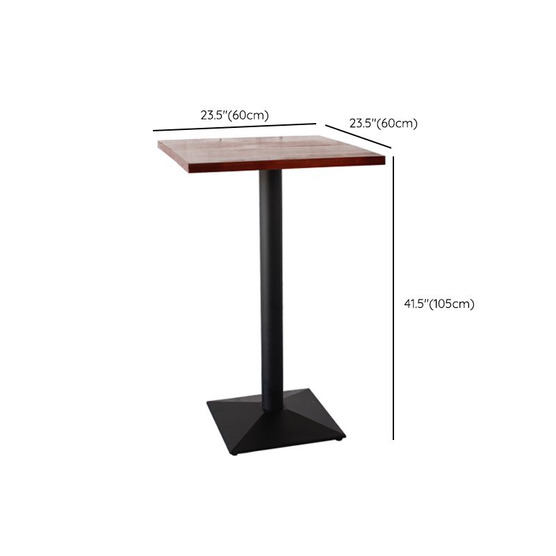 Industrial Solid Wood Bar Table Black Frame Dining Table for Bistro