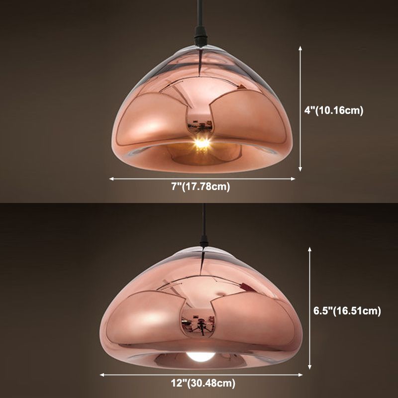 Lumo sospeso in vetro a specchio 1 Lampada a sospensione in stile moderno leggero per soggiorno