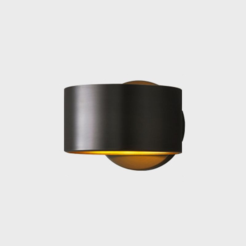 Solid Brass Drum 1 - Light Wall Sconce in Black / Gold Finish Wall Mounted Fixture