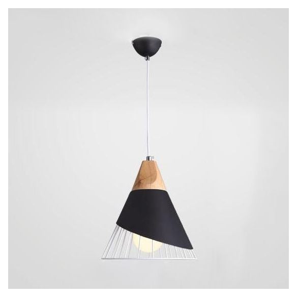 12"/14" Wide Single Bulb Cone Pendant Light with Iron Wire Modern Metallic Hanging Lamp for Balcony Bar