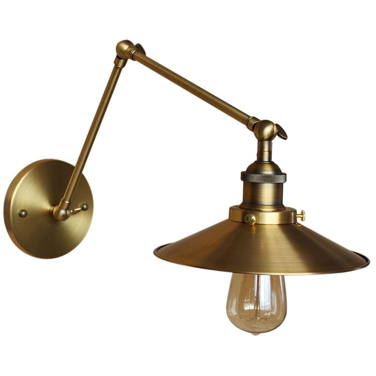 Industrielle Scheune Schwung Arm Saftleuchten Metall 1-Licht-Wandlampe in Chrom und Schwarz