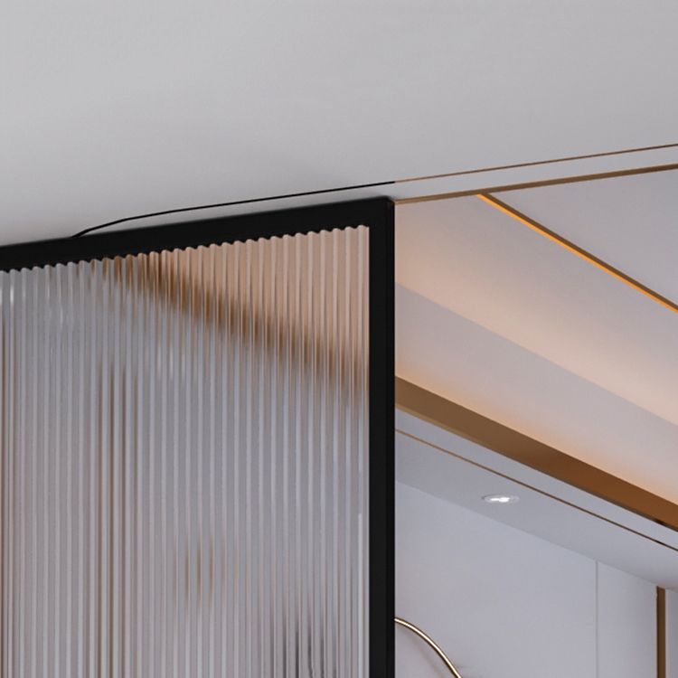 Black Fixed Shower Screen Full Frame Half Partition Bathroom Door