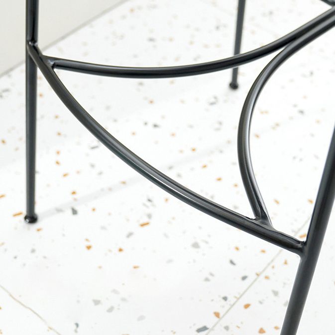 Contemporary Wood Bar and Counter Stool Low Back Stool with 4 Legs