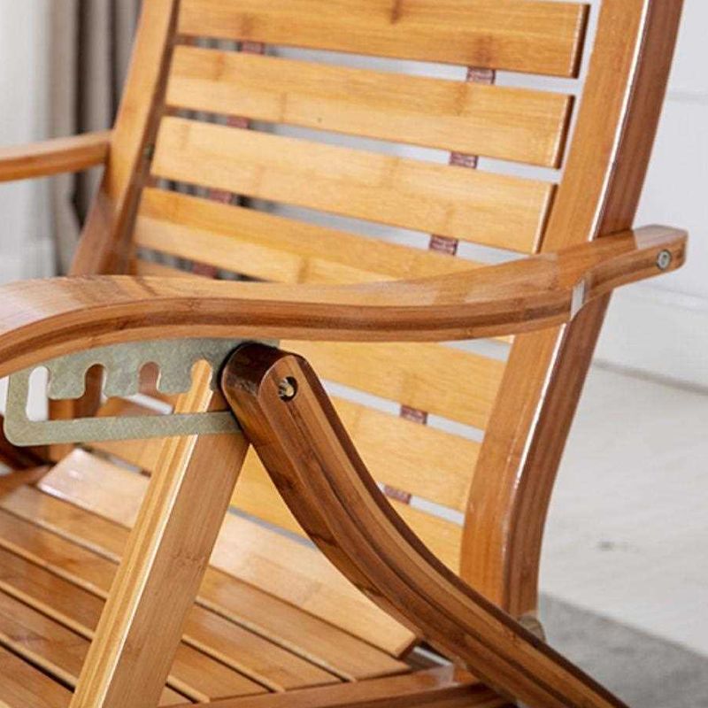 Brown Modern Rocker Chair Wood Reclining Rocking Chair with Tufted