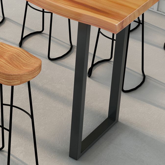 Industrial 1/2/7 Pieces Bar Table Set Rectangle Wood Bar Table with High Metal Stools