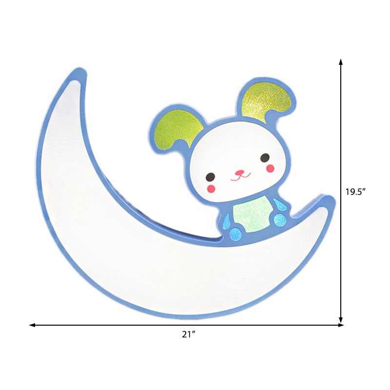 Acryl Maan en Konijntje Inbouwlamp Cartoon Mooie LED-plafondlamp voor gamerkamer