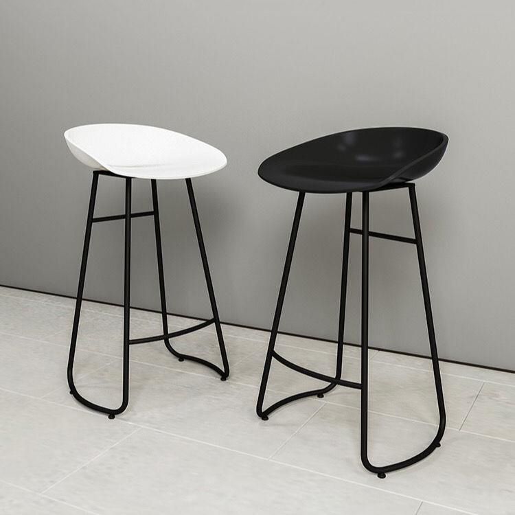 Modern Backrest Armless Counter Stool Iron Cafe Bar Stool with Acrylic Seat