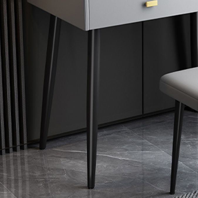 Contemporary Vanity Desk 2- Drawer Slate Top Table Makeup Vanity